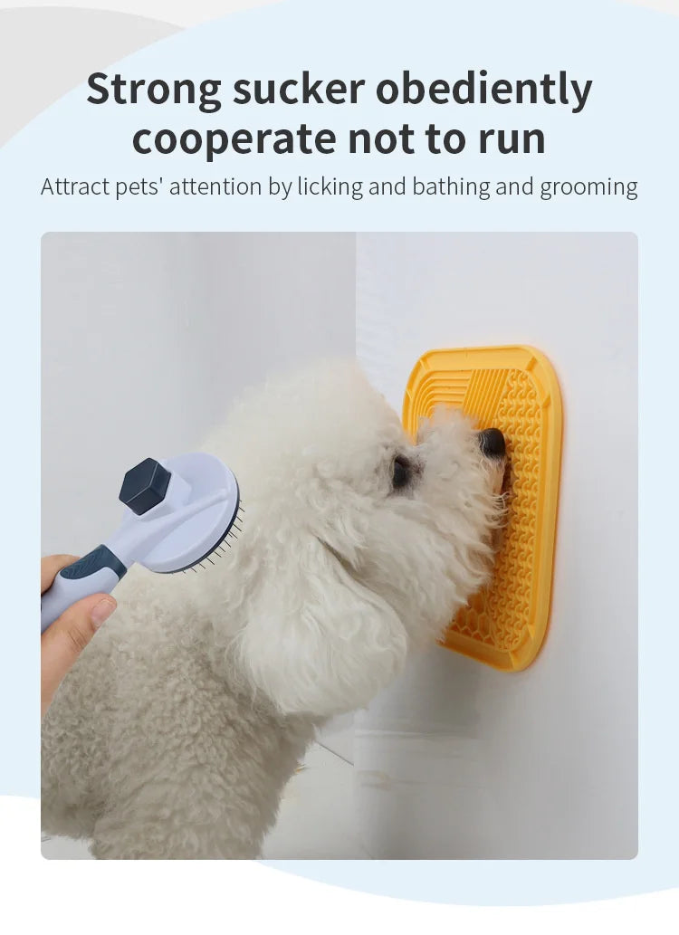 Pet Supplies Silicone Pet Licking Mat Cat Anti-choking With Slow Food Bowl Puppy Bath Distracted Licking Plate Cutlery