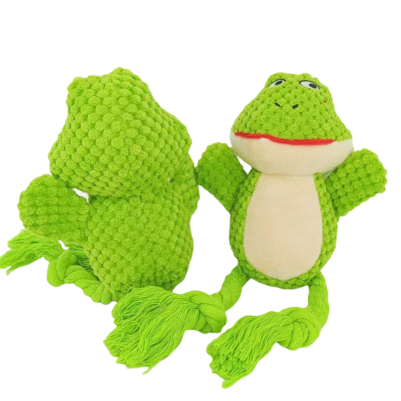 Dog Enrichment Toy Cute Animal Rope Dog Toy  Plush Puppy Chew Pet Squeak Toy Cartoon Interactive Games For Dogs Stuff For Dogs