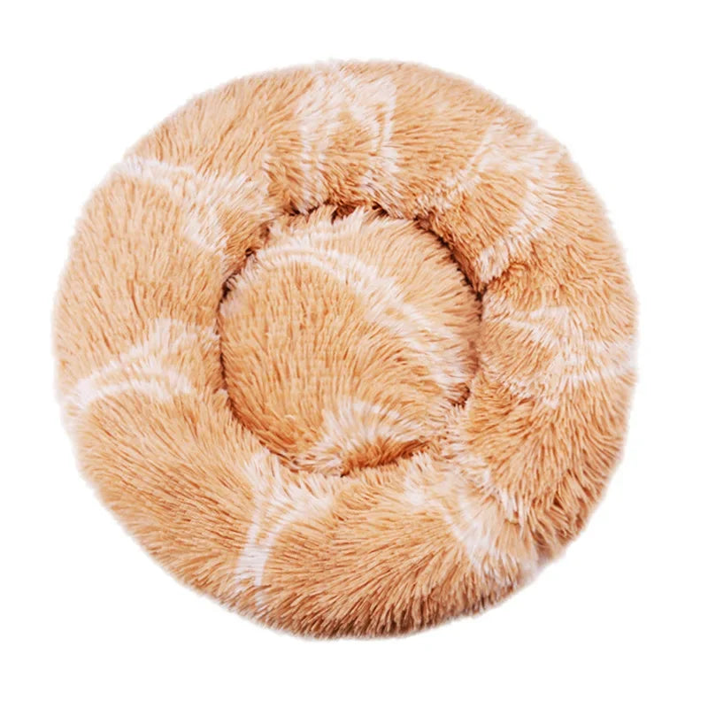 Customizable 40-90cm Round Pet Bed for Large Dog Bed Super Soft Cat Bed Long Plush Dog House for Medium Dog House Winter Warm