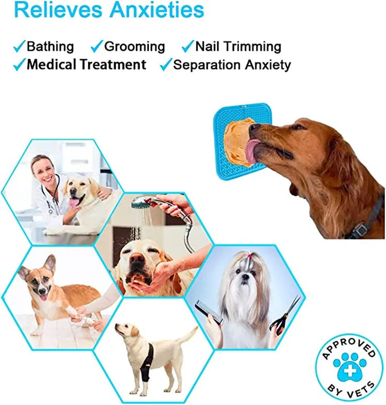 Pet Supplies Silicone Pet Licking Mat Cat Anti-choking With Slow Food Bowl Puppy Bath Distracted Licking Plate Cutlery