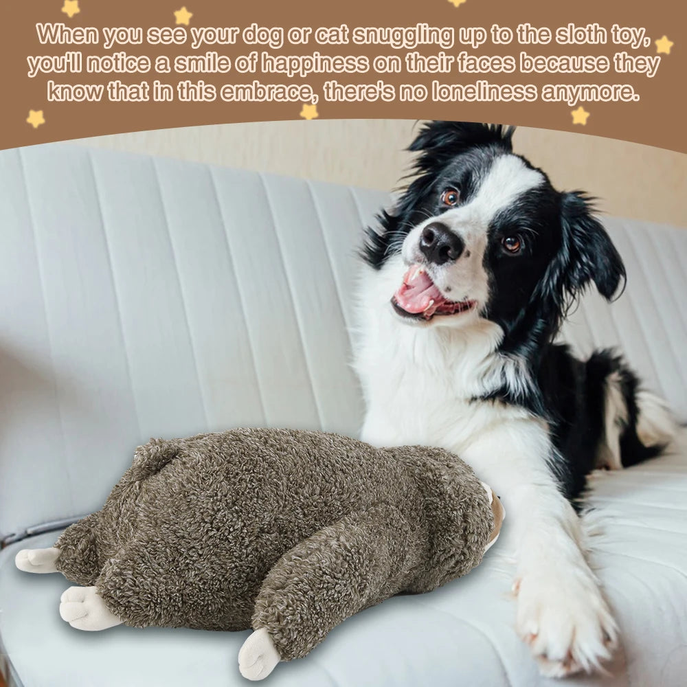 Dog Christmas Gift Forest Sloth Puppy Heartbeat Toy for Stress Relief and Soothing, Sleep Aid Crate Training Puppy Toys