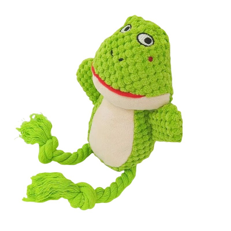 Dog Enrichment Toy Cute Animal Rope Dog Toy  Plush Puppy Chew Pet Squeak Toy Cartoon Interactive Games For Dogs Stuff For Dogs