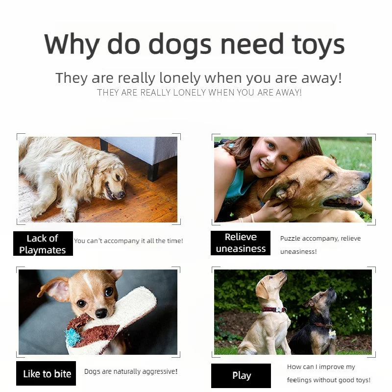 Dog Enrichment Toy Cute Animal Rope Dog Toy  Plush Puppy Chew Pet Squeak Toy Cartoon Interactive Games For Dogs Stuff For Dogs