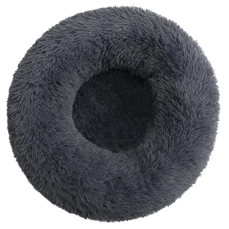 Customizable 40-90cm Round Pet Bed for Large Dog Bed Super Soft Cat Bed Long Plush Dog House for Medium Dog House Winter Warm