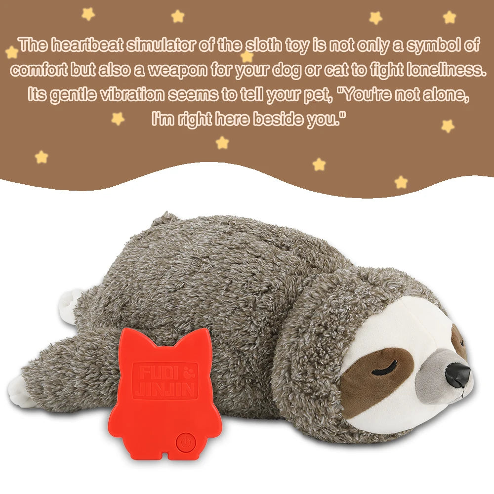 Dog Christmas Gift Forest Sloth Puppy Heartbeat Toy for Stress Relief and Soothing, Sleep Aid Crate Training Puppy Toys