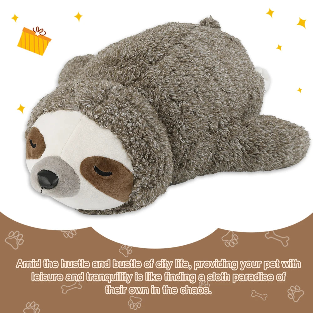 Dog Christmas Gift Forest Sloth Puppy Heartbeat Toy for Stress Relief and Soothing, Sleep Aid Crate Training Puppy Toys