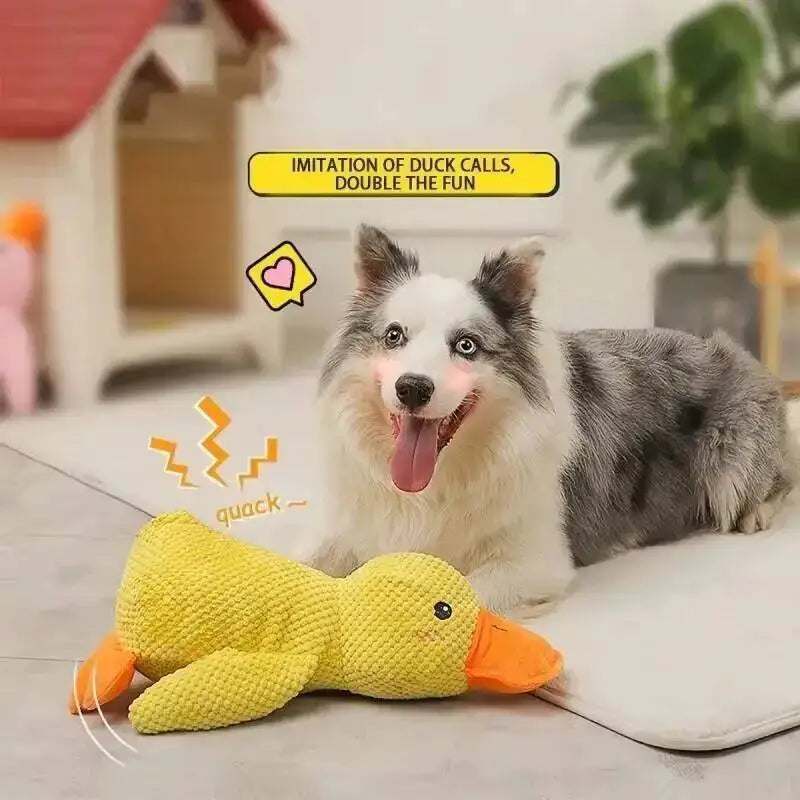Duck Dog Toy Plush Chew Resistant Durable Dog Toy With Quacking Sound Teeth Grinding Relief Soft Companion For Small Large Dog