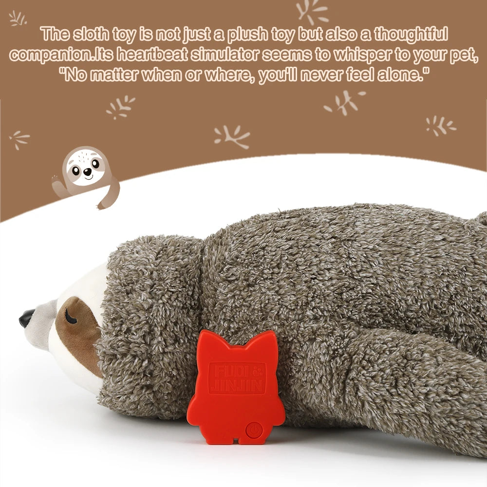 Dog Christmas Gift Forest Sloth Puppy Heartbeat Toy for Stress Relief and Soothing, Sleep Aid Crate Training Puppy Toys