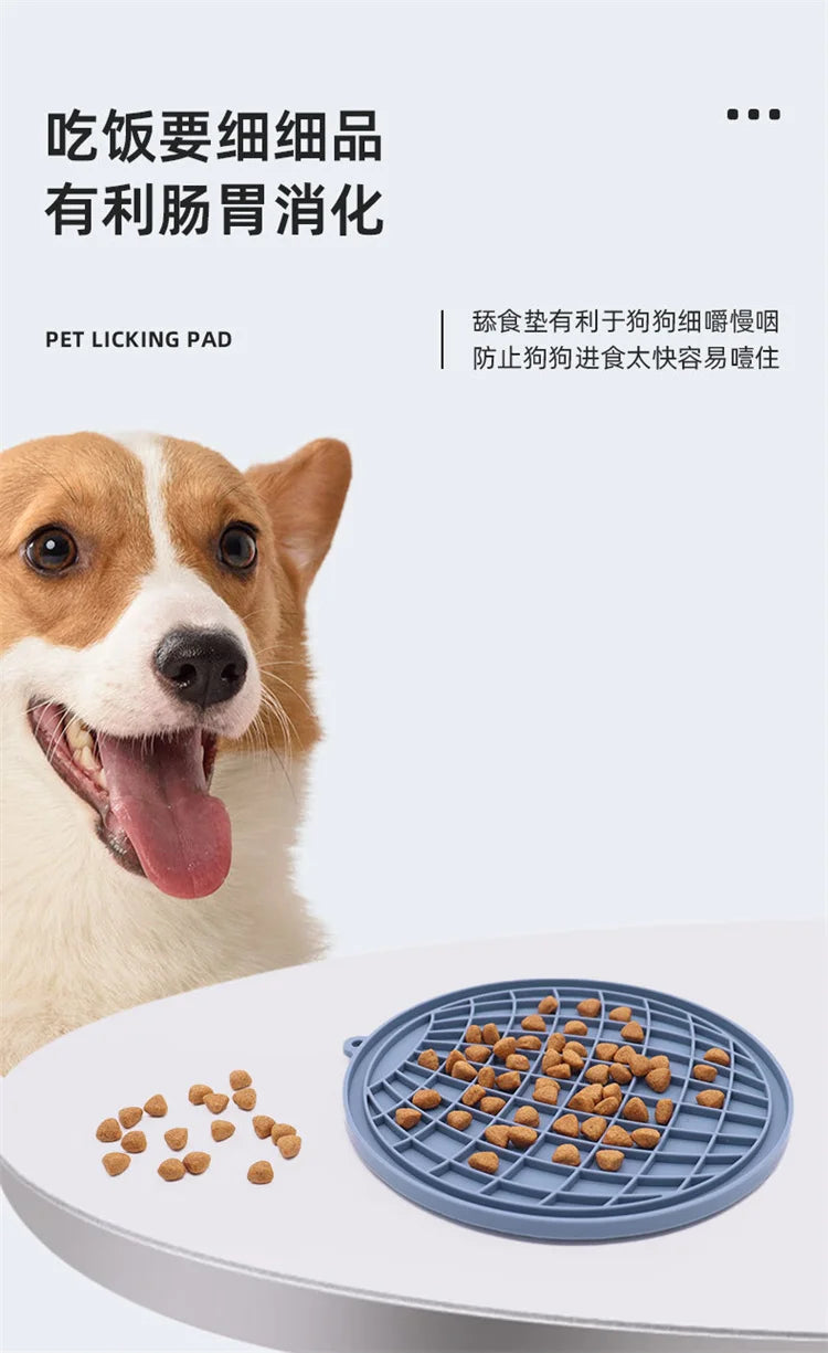 Pet Supplies Silicone Pet Licking Mat Cat Anti-choking With Slow Food Bowl Puppy Bath Distracted Licking Plate Cutlery