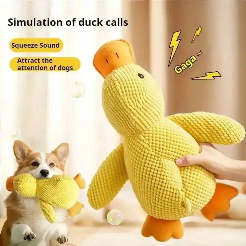 Duck Dog Toy Plush Chew Resistant Durable Dog Toy With Quacking Sound Teeth Grinding Relief Soft Companion For Small Large Dog