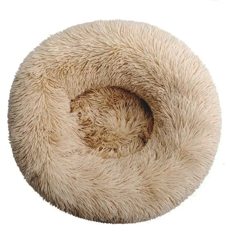 Customizable 40-90cm Round Pet Bed for Large Dog Bed Super Soft Cat Bed Long Plush Dog House for Medium Dog House Winter Warm