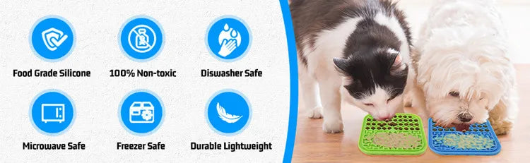 Pet Supplies Silicone Pet Licking Mat Cat Anti-choking With Slow Food Bowl Puppy Bath Distracted Licking Plate Cutlery