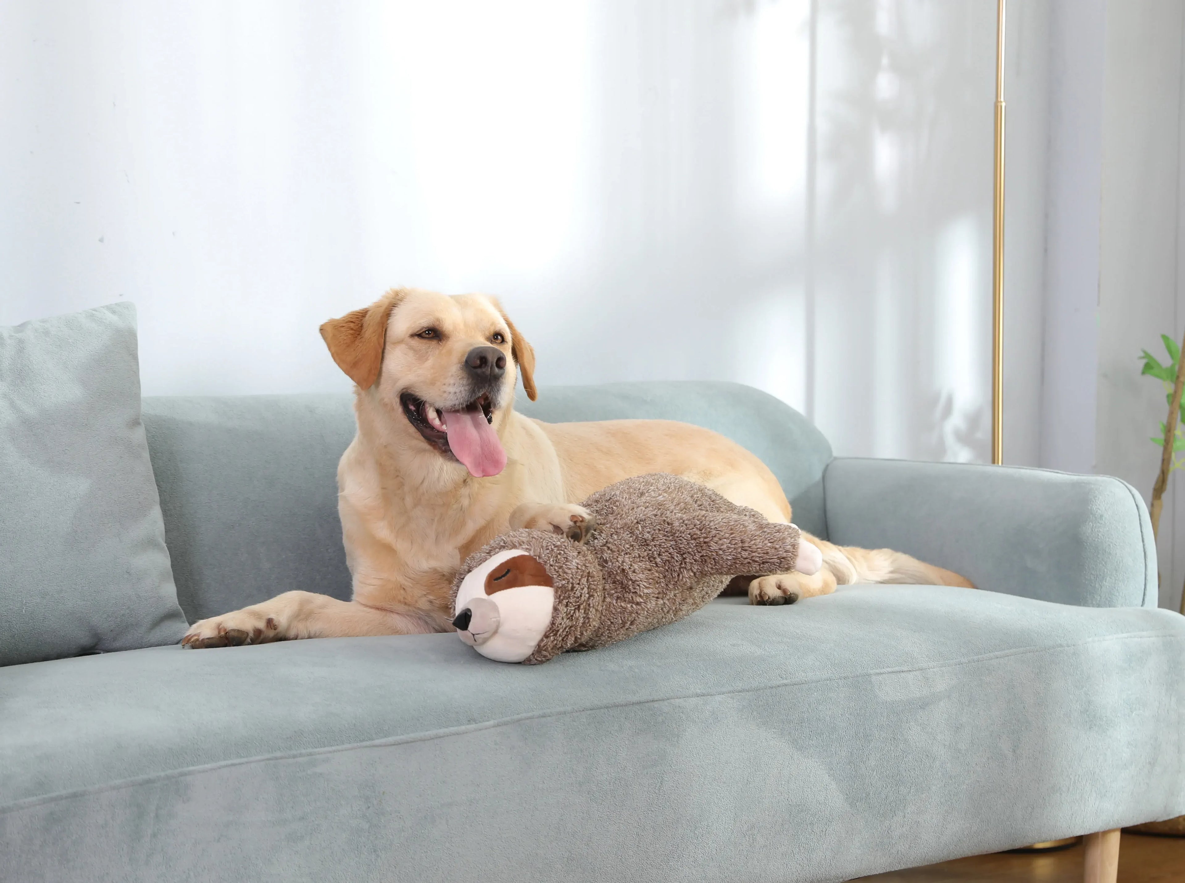 Dog Christmas Gift Forest Sloth Puppy Heartbeat Toy for Stress Relief and Soothing, Sleep Aid Crate Training Puppy Toys