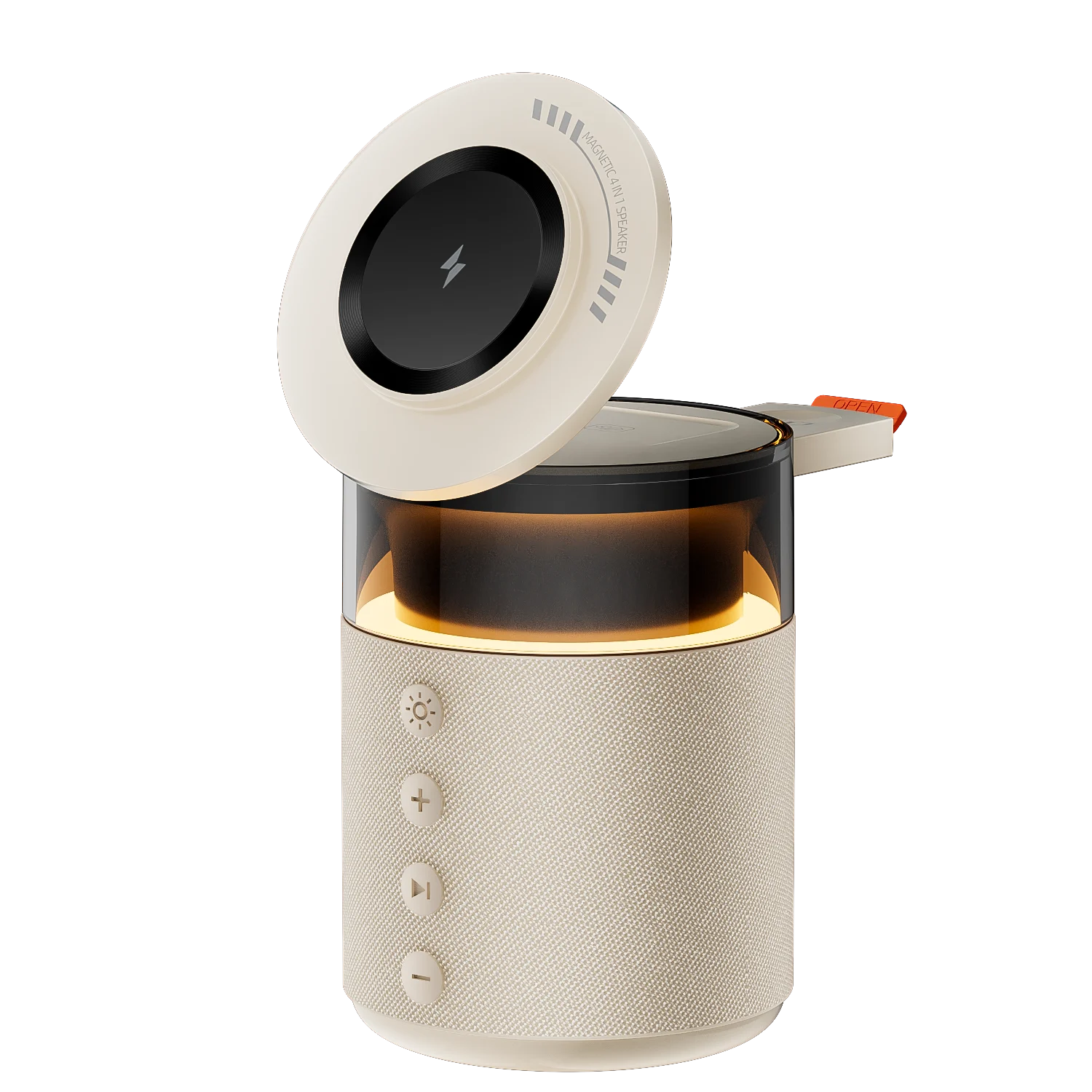 5-in-1 Magnetic Wireless Charging/ Wireless Speaker Night Light Fast Charger for iPhone iWatch AirPods With Speaker
