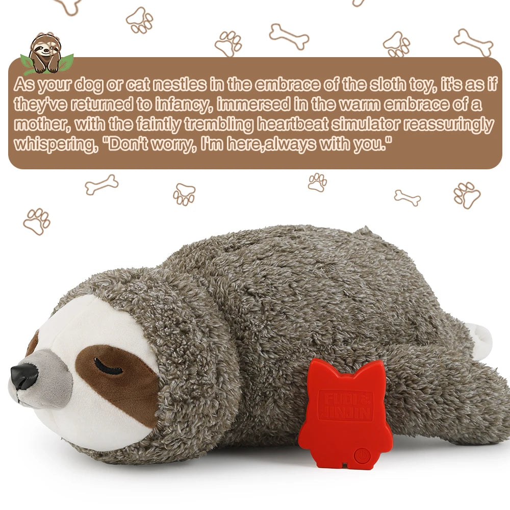 Dog Christmas Gift Forest Sloth Puppy Heartbeat Toy for Stress Relief and Soothing, Sleep Aid Crate Training Puppy Toys
