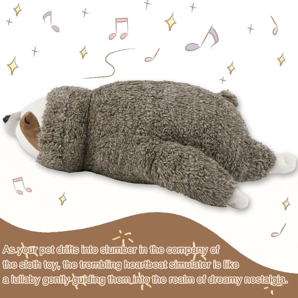 Dog Christmas Gift Forest Sloth Puppy Heartbeat Toy for Stress Relief and Soothing, Sleep Aid Crate Training Puppy Toys