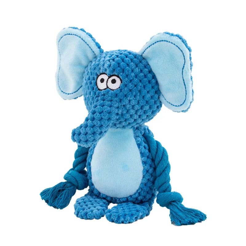 Dog Enrichment Toy Cute Animal Rope Dog Toy  Plush Puppy Chew Pet Squeak Toy Cartoon Interactive Games For Dogs Stuff For Dogs