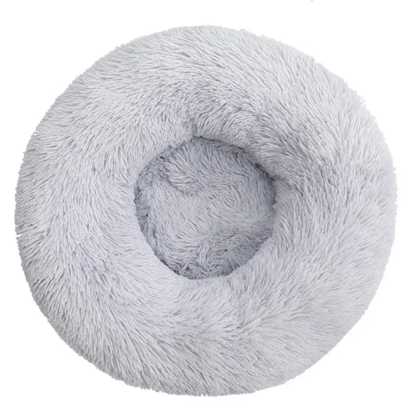 Customizable 40-90cm Round Pet Bed for Large Dog Bed Super Soft Cat Bed Long Plush Dog House for Medium Dog House Winter Warm