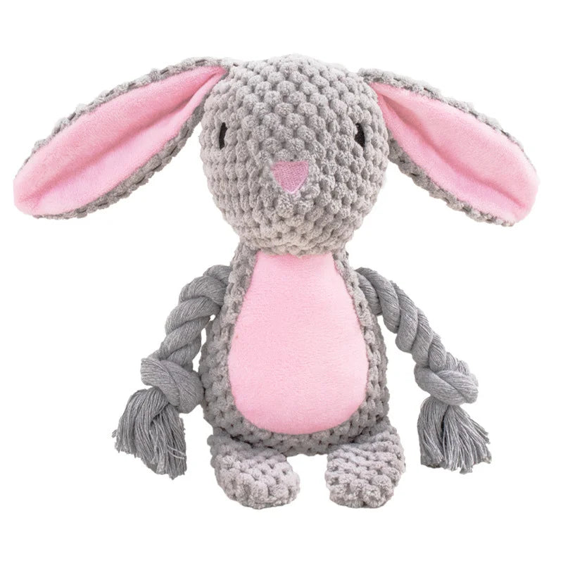 Dog Enrichment Toy Cute Animal Rope Dog Toy  Plush Puppy Chew Pet Squeak Toy Cartoon Interactive Games For Dogs Stuff For Dogs