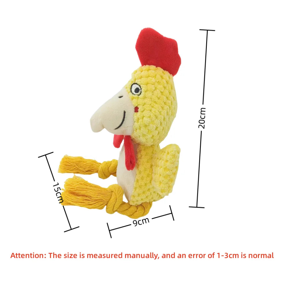 Dog Enrichment Toy Cute Animal Rope Dog Toy  Plush Puppy Chew Pet Squeak Toy Cartoon Interactive Games For Dogs Stuff For Dogs